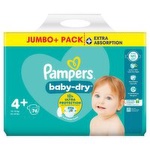 Pampers Baby Dry Size 4+ Nappies Jumbo+ Pack (76 Piece)